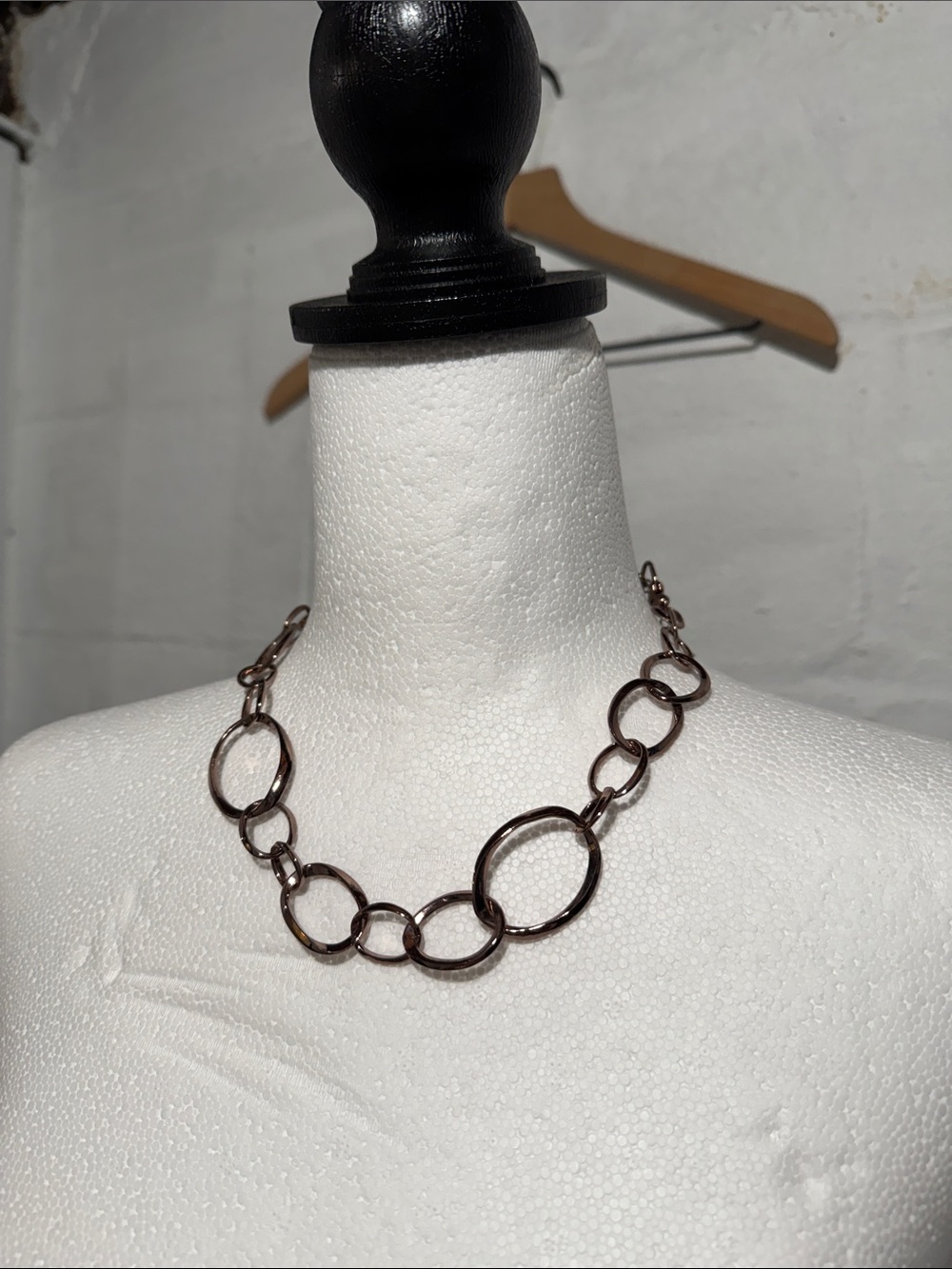 Fossil Dark Bronze Open-Link Necklace